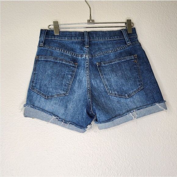 NWT Madewell High Rise Raw Hem Denim Short Lemoybe wash - Picture 7 of 11